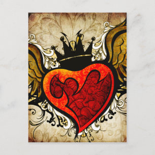 Vintage-Tattoo-Herz-Stadt-Postkarte Postkarte