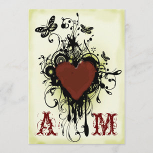 Vintage-Tattoo-Liebe Hochzeits-Einladung  2 Einladung