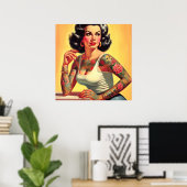 Vintage-Tattoo-Pin-up Poster (Heimbüro)