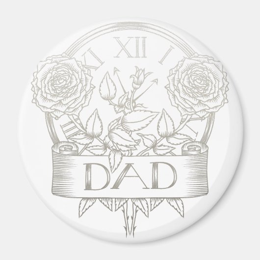 Vintage-Tattoo-Stil Vater-Design  Magnet (Vorne)
