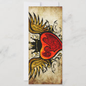 Vintage Tattoo Winged Heart Hochzeit Einladung (Rückseite)