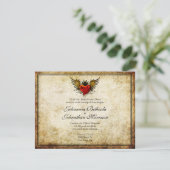 Vintage Tattoo Winged Heart Hochzeit Einladung (Stehend Vorderseite)