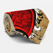 Vintage Tattoo Winged Heart Krawatte (Gerollt)