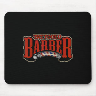 Vintage Tattooed Barber Frisur Barber Zitat Grafik Mousepad