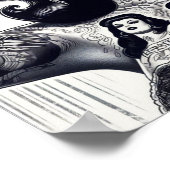 Vintage Tattooed Goth Girl Poster (Ecke)