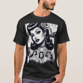 Vintage Tattooed Goth Girl T-Shirt (Vorderseite)