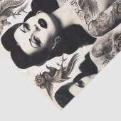 Vintage Tattooed Goth Woman Collage Seidenpapier (Ausschnitt)