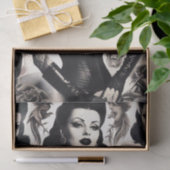 Vintage Tattooed Goth Woman Collage Seidenpapier (Geschenk)