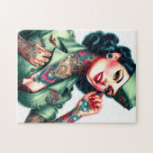 Vintage Tattooed Military Woman Puzzle (Horizontal)