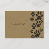 Vintage Tatzen-Geschäfts-Karten Visitenkarte (Rückseite)