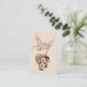 Vintage Taube mit Korb von Blume Visitenkarte (Stehend Vorderseite)