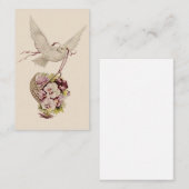 Vintage Taube mit Korb von Blume Visitenkarte (Vorne/Hinten)