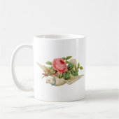 Vintage Taube und Rose Kaffeetasse (Links)