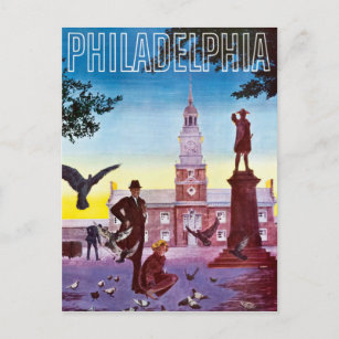 Vintage Tauben in Philadelphia Postkarte