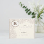 Vintage Taubenlace - Hochzeitskarte RSVP Karte (Stehend Vorderseite)