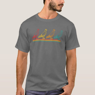 Vintage Taubenvogelanhänger Illustrationsschwanz T-Shirt