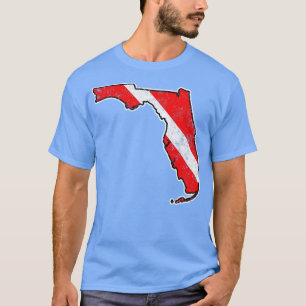 Vintage Tauchen Florida Scuba Diving Staat Karte T T-Shirt