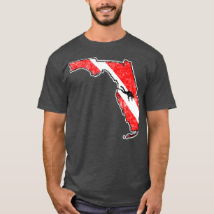 Vintage Tauchen Florida Scuba Diving Staat Karte T T-Shirt