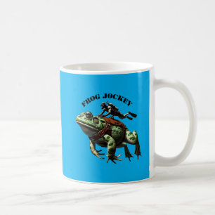 Vintage-Taucher, der auf einem großen Frosch reite Kaffeetasse