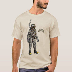 Vintage-Taucher mit Mark V-Taucherhelm URM T-Shirt