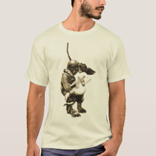 Vintage-Taucher mit Tauchhelm und einer Meerjungfr T-Shirt