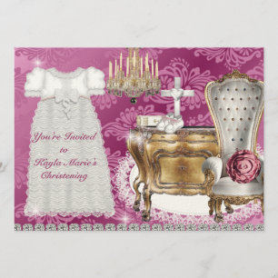 Vintage TAUF Einladung ROSA DAMAST DESIGN