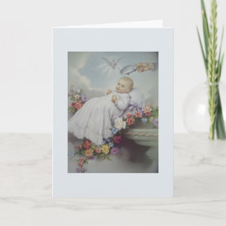 Vintage Taufe / Christening Grußkarte Karte
