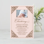 VINTAGE TAUFeinladung DER ELEGANZ-%PIPE% Einladung (Stehend Vorderseite)