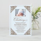 VINTAGE TAUFeinladung DER ELEGANZ-%PIPE% Einladung (Stehend Vorderseite)