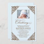 VINTAGE TAUFeinladung DER ELEGANZ-%PIPE% Einladung (Vorne/Hinten)