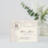 Vintage Taupe - Save the Date Karte (Stehend Vorderseite)