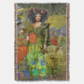 Vintage Taurus Classic Frauenportrait Gotische Kun Decke (Vorderseite Vertikal)