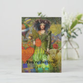 Vintage Taurus Classic Frauenportrait Gotische Kun Einladung (Stehend Vorderseite)