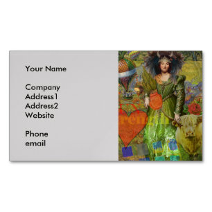 Vintage Taurus Classic Frauenportrait Gotische Kun Magnetische Visitenkarte
