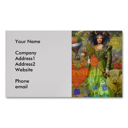 Vintage Taurus Classic Frauenportrait Gotische Kun Magnetische Visitenkarte (Vorderseite)