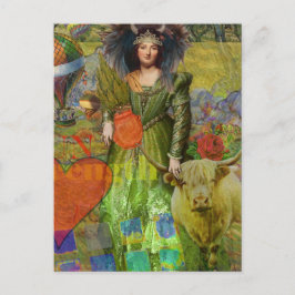 Vintage Taurus Classic Frauenportrait Gotische Kun Postkarte