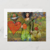 Vintage Taurus Classic Frauenportrait Gotische Kun Postkarte (Vorne/Hinten)