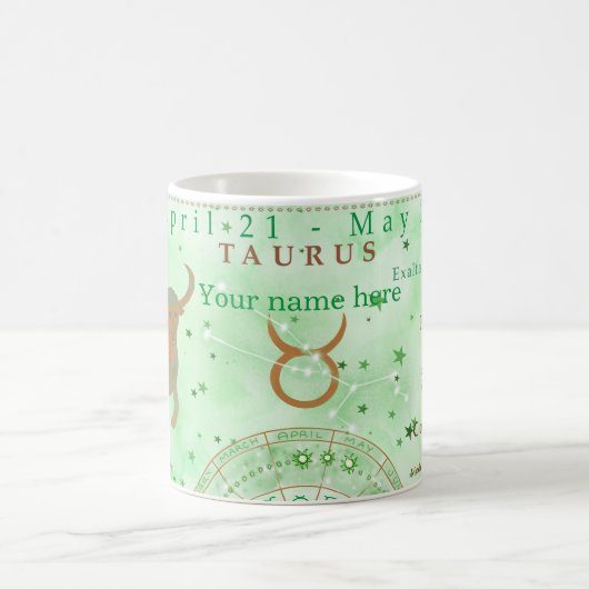 Vintage Taurus zodiac Astrologie Kaffeetasse (Mittel)