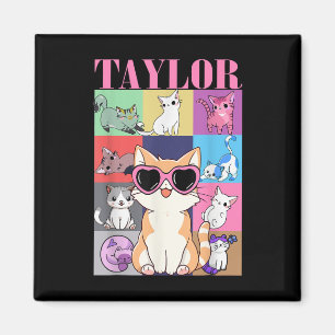 Vintage Taylor Vorname Personalisierte Katze Gebur Magnet