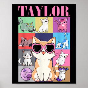 Vintage Taylor Vorname Personalisierte Katze Gebur Poster