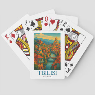 Vintage Tbilisi Reise – Retro-Stadt Kunstwerk Spielkarten