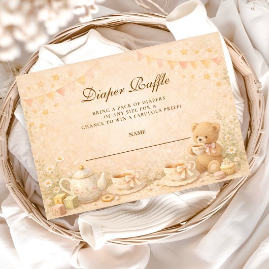 Vintage Tea Afternoon Diapper Raffle Begleitkarte
