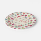 Vintage Tea Party Baby Shower Teacup Pappteller (Schrägansicht)