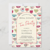 Vintage Tea Party Bridal Shower Invitation Einladung (Vorderseite)
