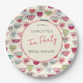 Vintage Tea Party Bridal Shower Pappteller (Vorderseite)