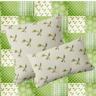 Vintage Tea Stained Yellow Rose Buds Kissen