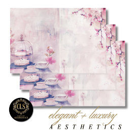 Vintage Tea Time Luxe Aesthetics Geschenkpapier Set