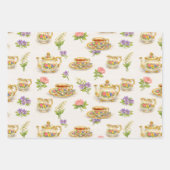 Vintage Tea Time Teapot Pattern  Geschenkpapier Set (Vorderseite)