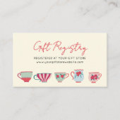 Vintage Teacup Bridal Shower Gift Registry Begleitkarte (Vorderseite)