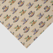 Vintage Teacups-Muster-Beige Seidenpapier (Ausschnitt)